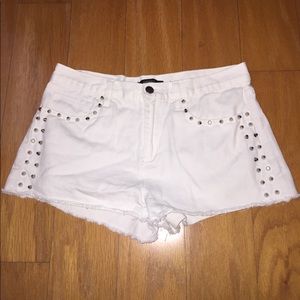 Forever 21 white denim shorts